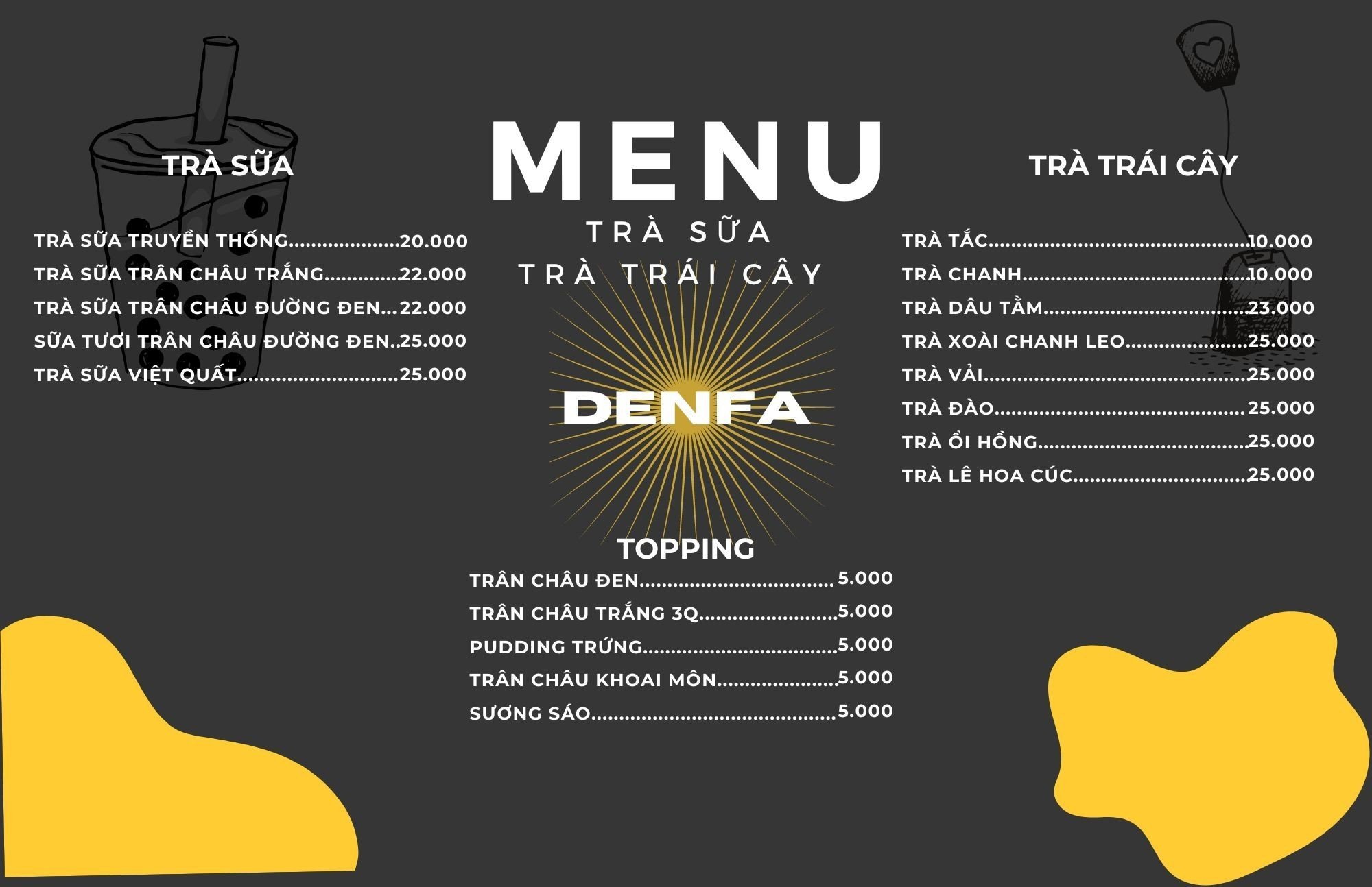 Menu quán