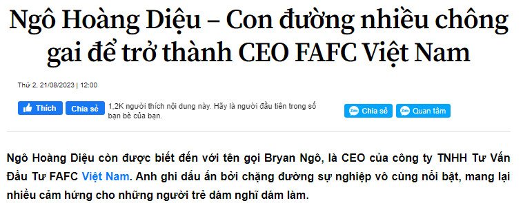 Ceo Bryan FAFC Ngo Hoang Dieu