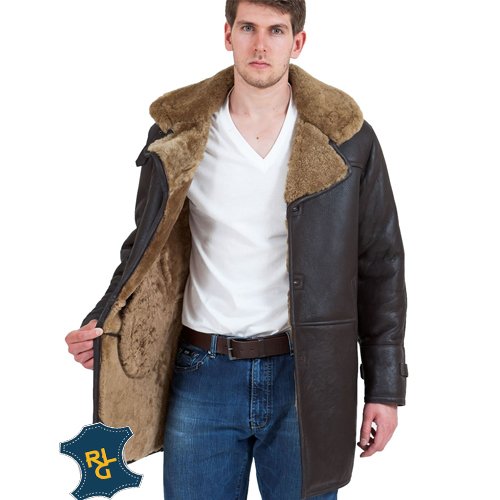 Brown Sheepskin Coat for Men